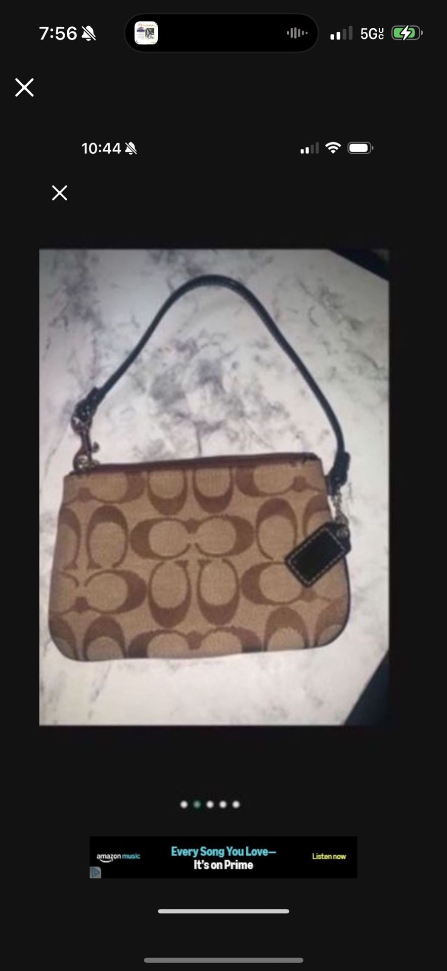 COACH WRISTLET WALLET BROWN