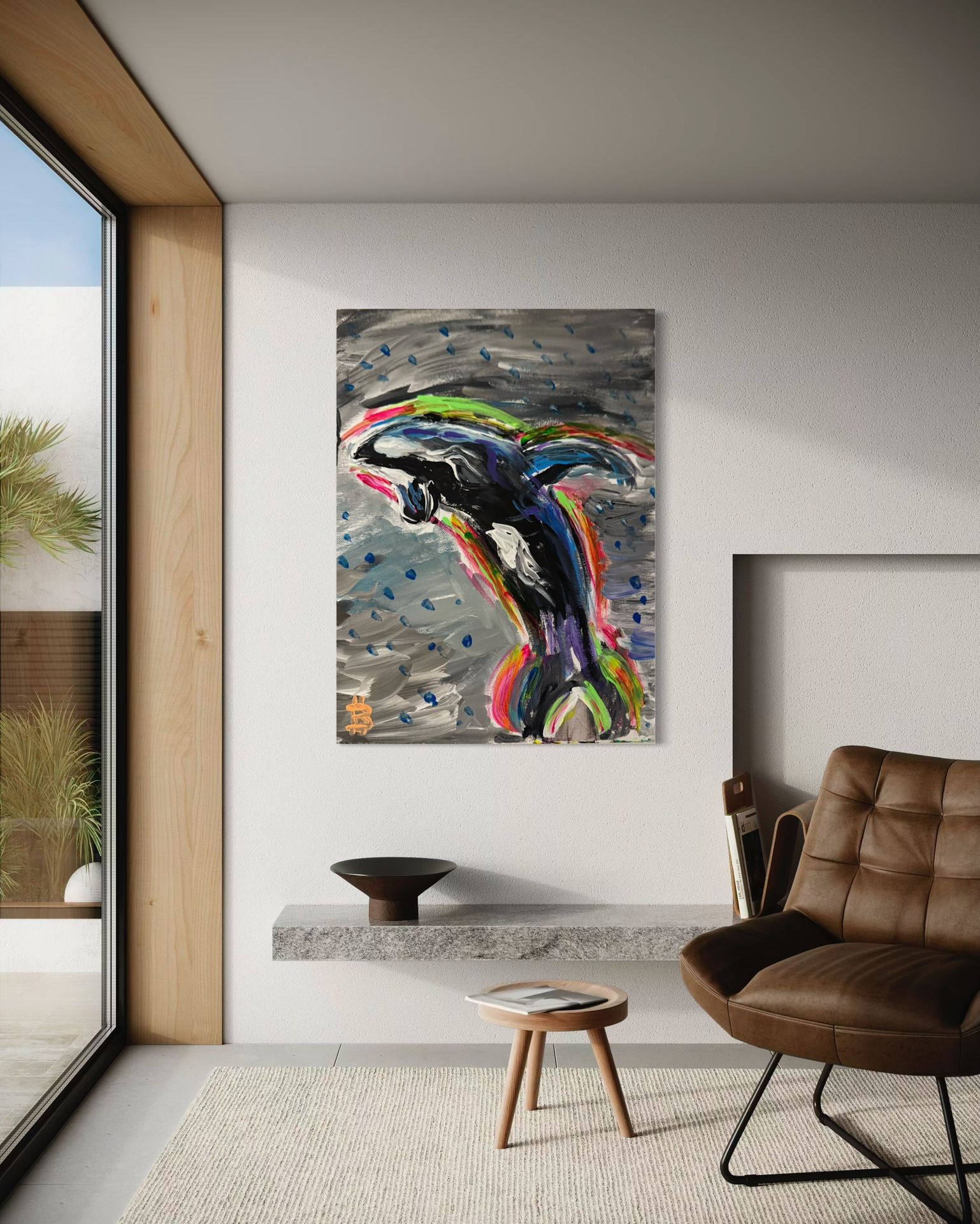 Orca Fluorescent Painting 12x16
