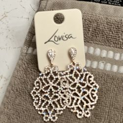 New Formal Earrings gold plated Swarovski 