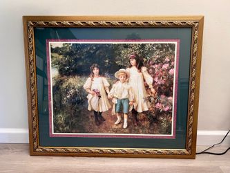 Vintage Home Interiors Framed Art - 34x28 Excellent Shape