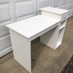 White Desk with Drawer Storage 