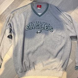 Vintage NFL Philadelphia Eagles Embroidered Grey Sweatshirt Men’s Size L