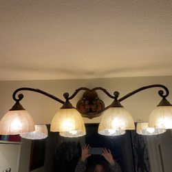 4 Light Fixtures, Ceiling Fan With Remote 