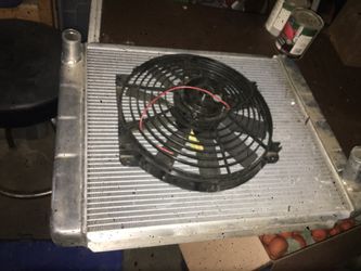 Aftermarket aluminum radiator and cooling fan