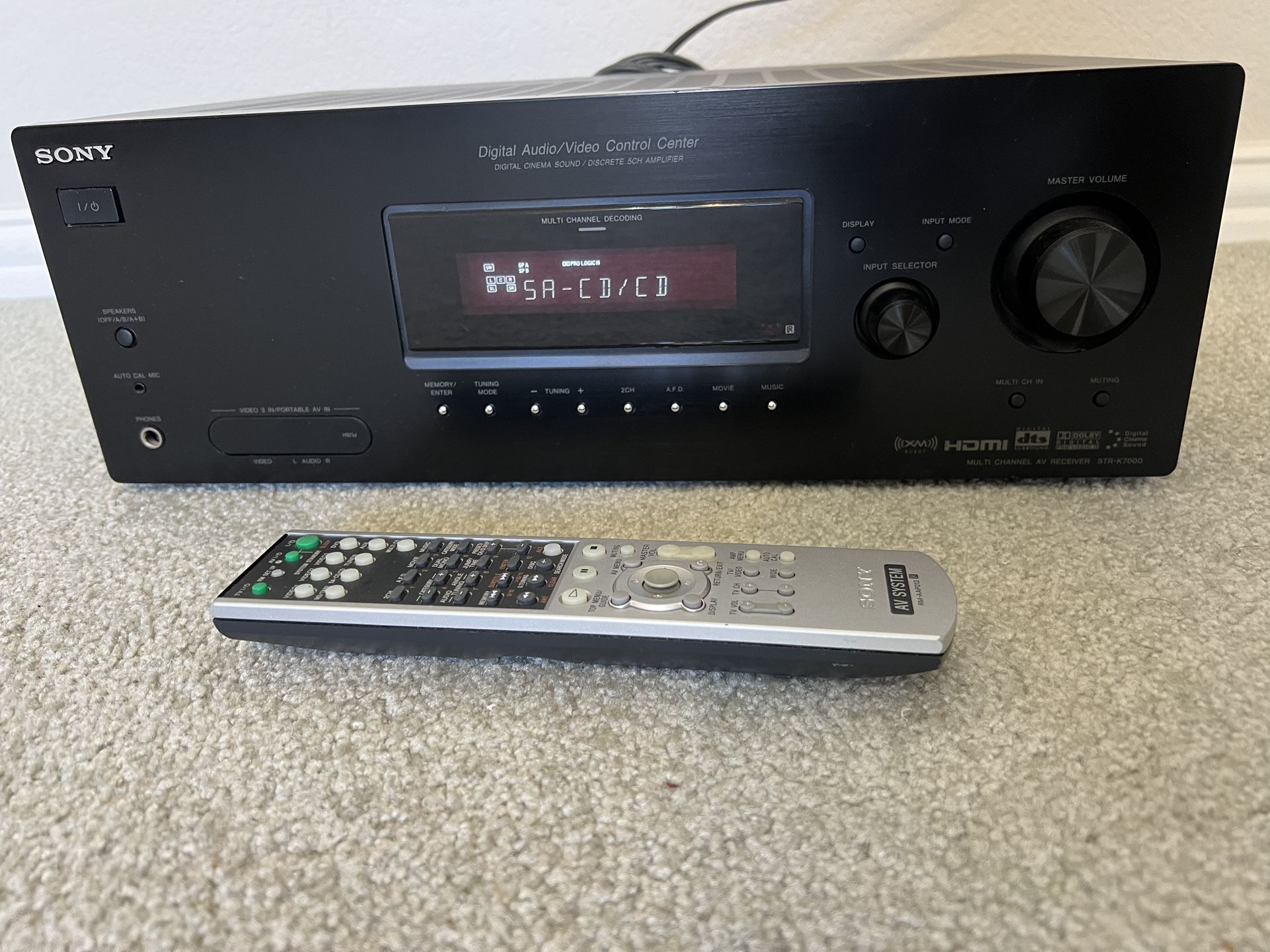 Sony STR-K7000 AV home theater surround sound system and receiver with remote