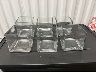 6 Square Glass Vase