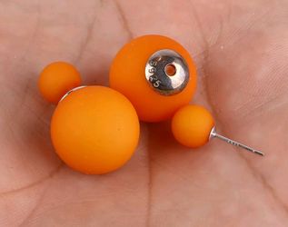 The Sultanas Jewelry. Orange Earrings Circles. 924 Solid Silver Sterling .