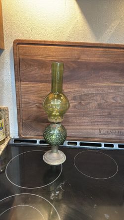 Vintage green oil lamp
