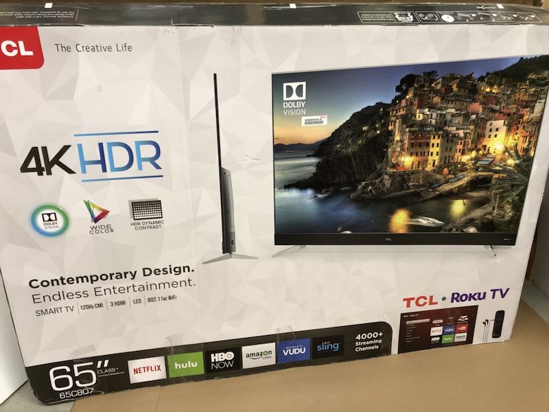 TCL 65C807 65-Inch 4K Ultra HD HDR Roku Smart LED TV