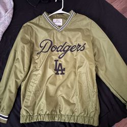 Dodgers Windbreaker Color Army Green  Size Small 