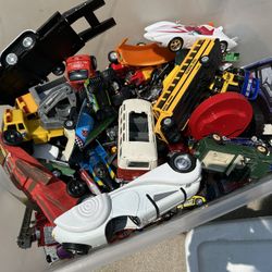 Free! Bin Of Toy Vehicles 