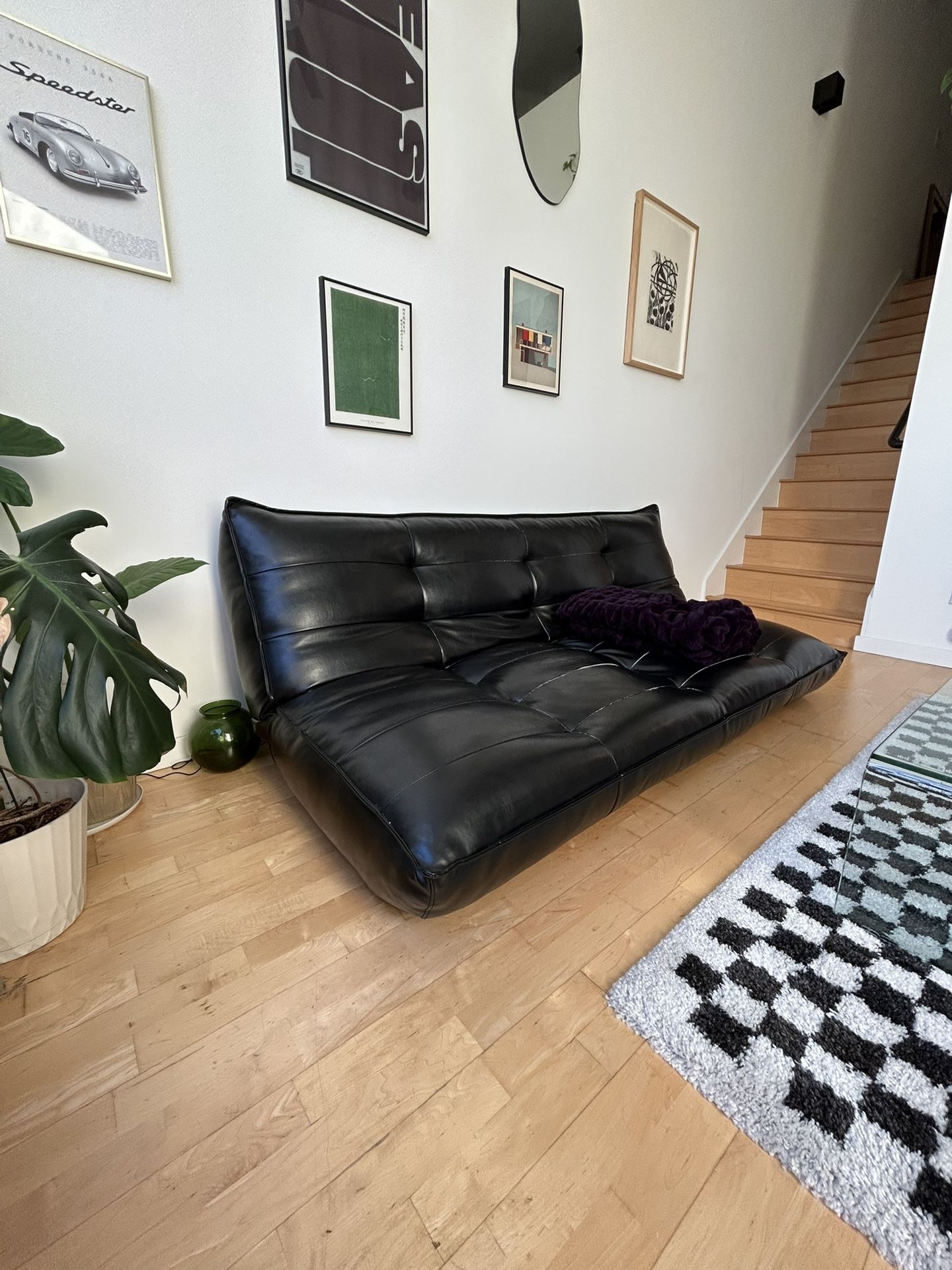 Urban Outfitters Greta Recycled Leather XL Sleeper Sofa