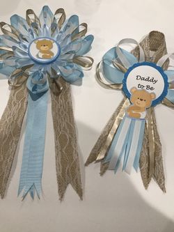 Teddy bear corsash pin set