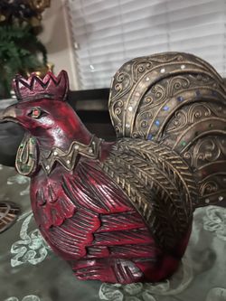 Vintage Wooden Jeweled Rooster For $30 OBO