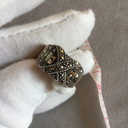 925 Sterling Silver Marcasite Diamond 