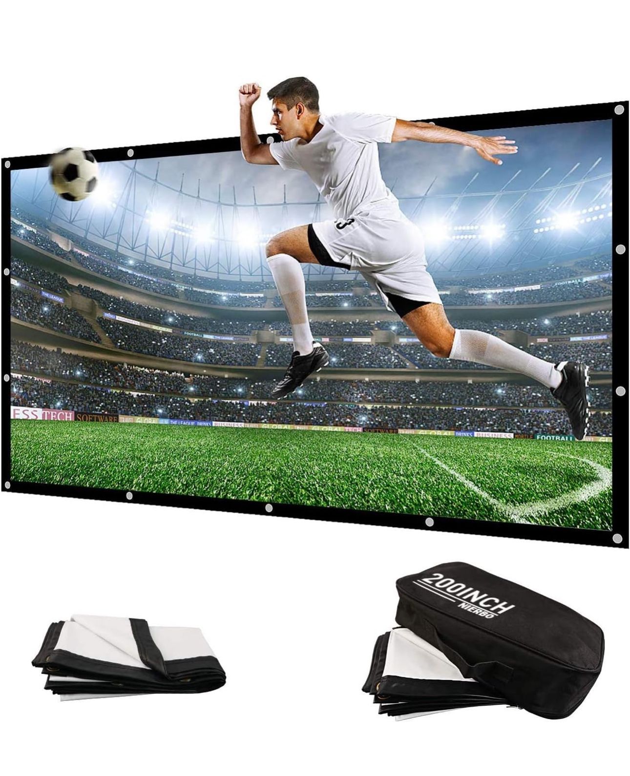 NIERBO 200 Inch Large Huge Projector Screen Big 16:9 3D Movie Screen