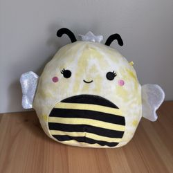 Sunny The Tie Dye Bee Squishmallow Kellytoy 8” Inches Yellow With Crown