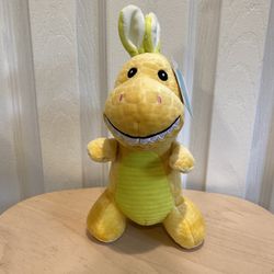 Small Dinosaur Bunny Ears Plush, Green Yellow, 9", Easter by Way To Celebrate