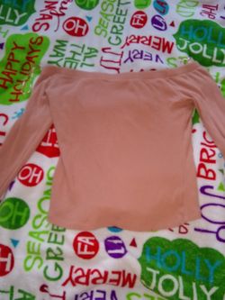 Cute light pink off the shoulder shirt