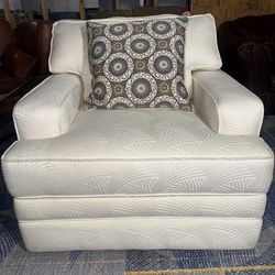 White barrel armchair