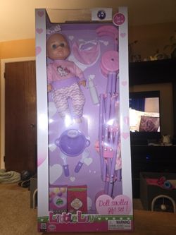 🆕️ 9 PIECE LITTLE LUV DOLL AND STROLLER SET WITH ACCESSORIES 