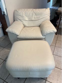 Leather Chair w/ottoman