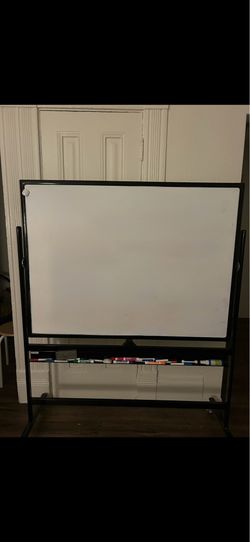 Double sided big whiteboard with wheels stand