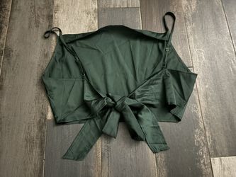 Green Satin Crop