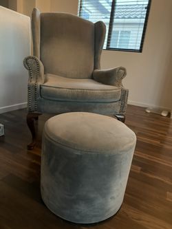 Beautiful Wingback Chair And Ottoman