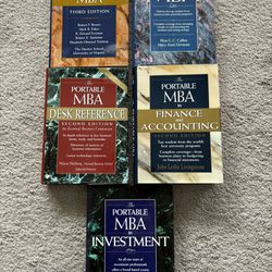 Classic The Portable MBA Book Set.  Lot of 5 books, new condition.  Bestselling The Portable MBA, The Portable MBA Desk Reference, The Portable MBA In