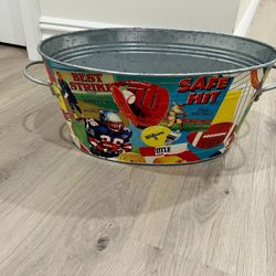 Sports Bucket by Macbeth Collection Great Condition Great for storage and decor 20 x 13.5 x 9h Smoke and pet free household