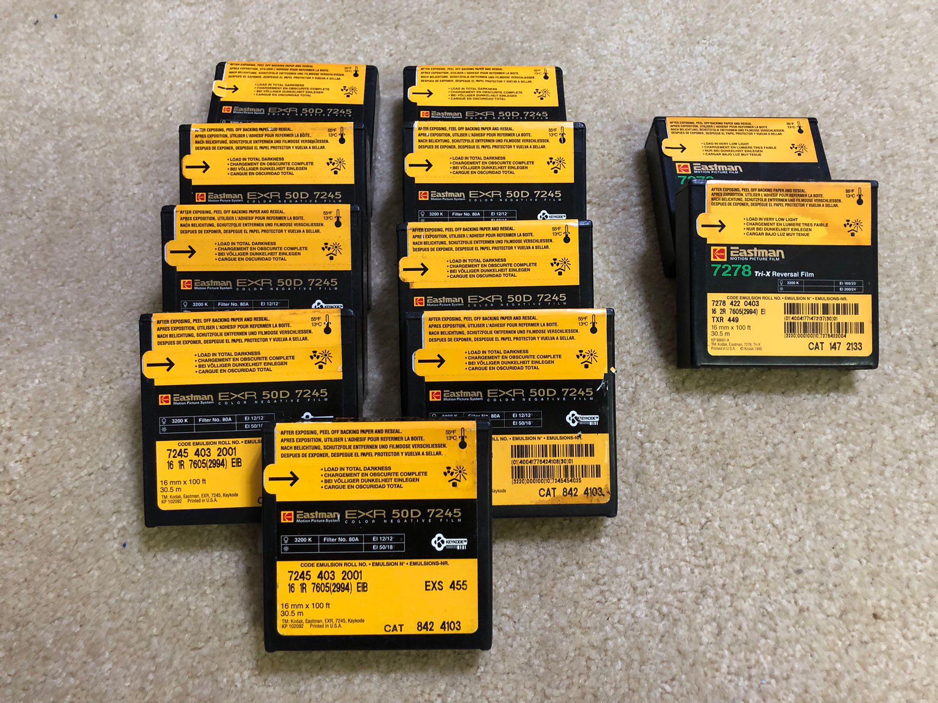 Kodak EXR 50D (7245) Color Negative Film – 16 mm × 100 ft (Sealed, Cool Storage