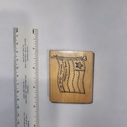 Usa Flag Wooden Rubber Stamp Craft Art Supply