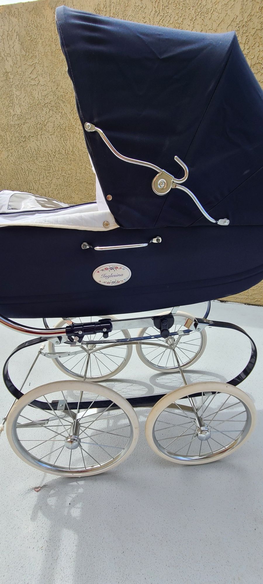 Inglesina classica pram in navy blue stroller royal carriage for Sale
