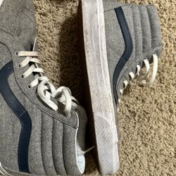 Vans High-Top Grey and Blue Shoes (Men’s size 10)