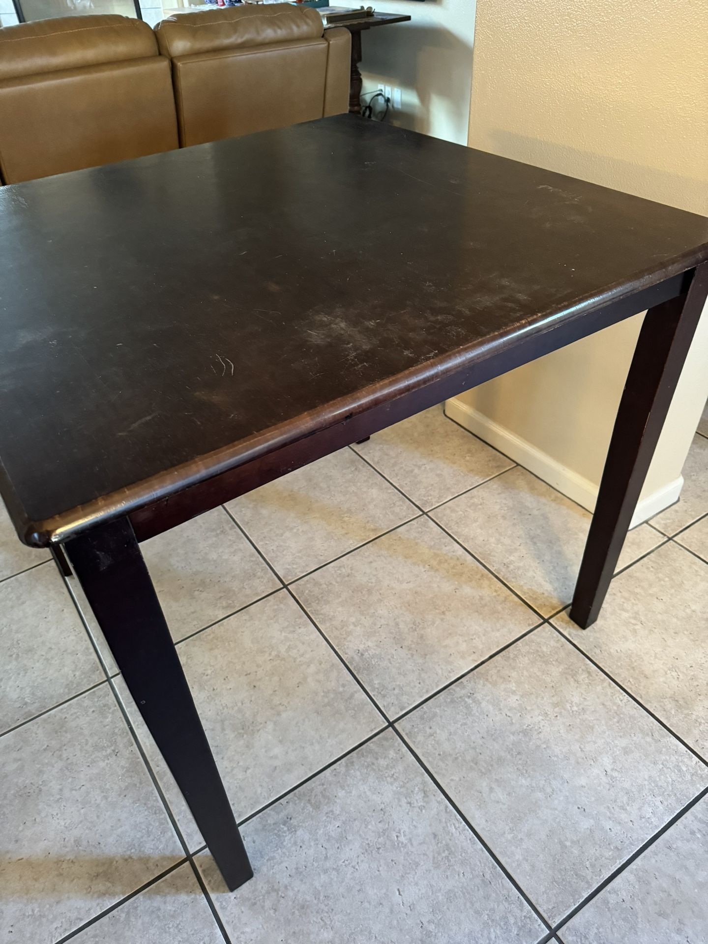 Sturdy Square Wood Dining Table