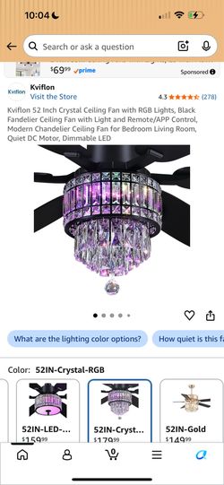 Ceiling fan with rgb lights