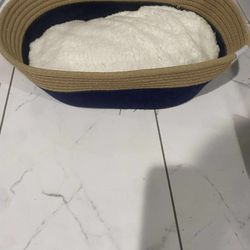 Vibrant Life Cuddler Small Dog or Cat Bed, Blue Beige 19" x 15"