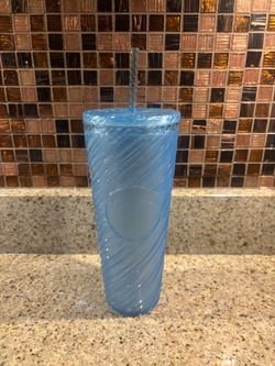 Starbucks Light Blue Swirl Cold Cup Tumbler