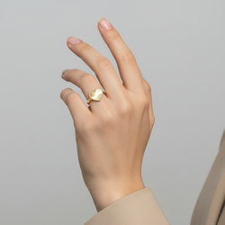 10K Yellow Gold Diamond Cut Heart Womens Ring