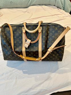 Louis Vuitton Monogram Keepall Bandouliere 55 Duffle Bag w/ Strap, Lock
