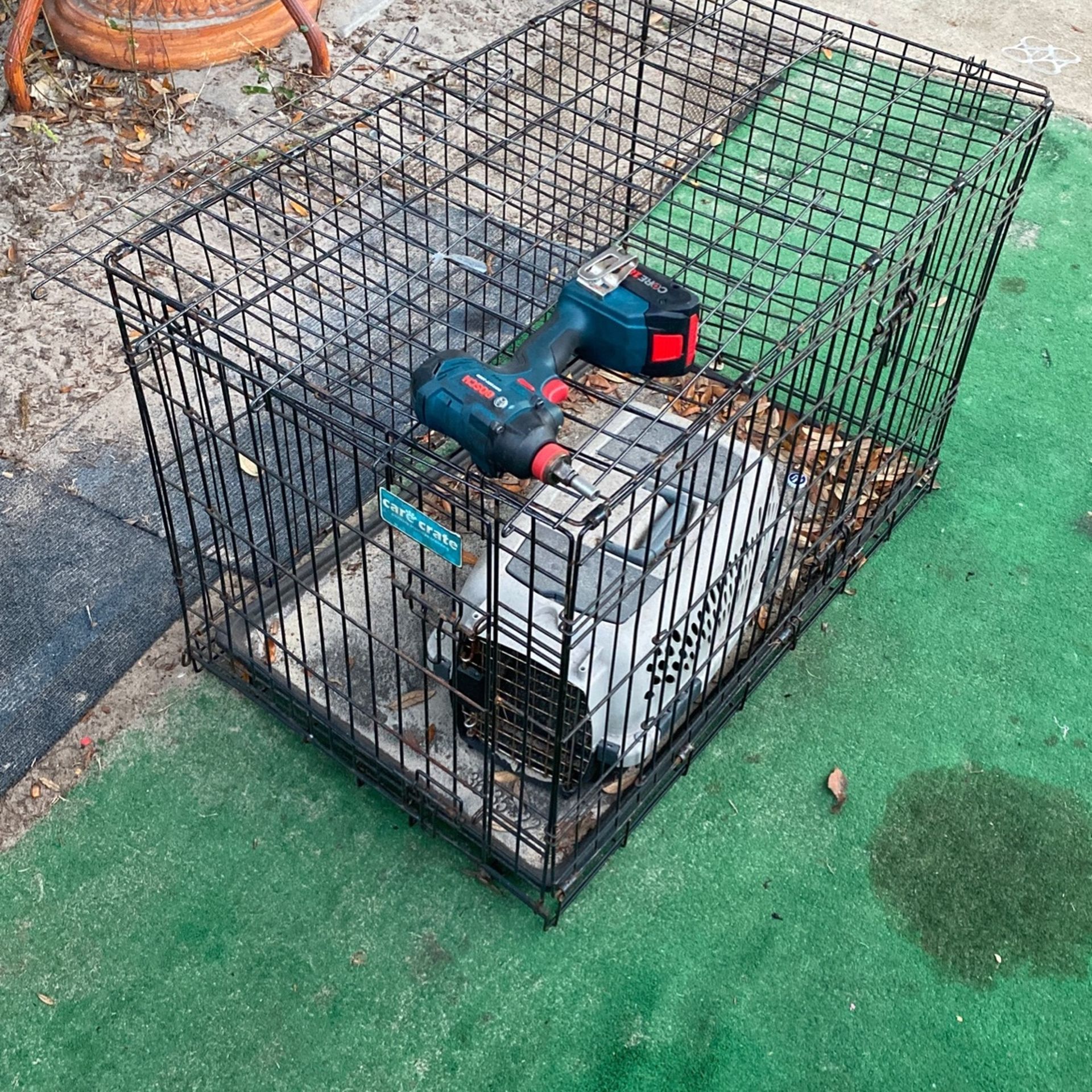 Large Cage And Small Dog/cat Carrier
