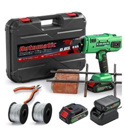 Cordless Rebar Tying Gun with 2x2000mAh Batteries, Automatic Rebar Tier Tool for 0.3" to 1.33" (7-34mm) Steel Rebar, Portable Electric Rebar Tie Tool