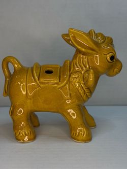 Vintage Made in Japan Ceramic Donkey Cigarette Match Holder Mid Century Figurine