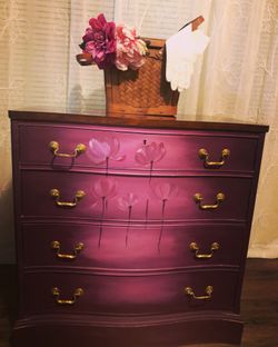 Antique dresser hand painted