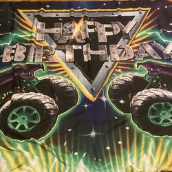 SV BRIGHT  MONSTER TRUCK  Birthday Backdrop 