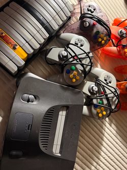 N64 console games and controllers