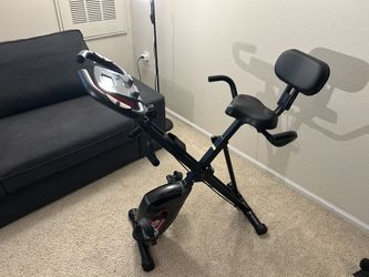 ADVENOR Folding Magnetic Exercise Bike w/ Arm Resistance Bands – Like New