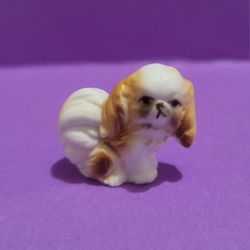 Vintage Ceramic  Figurine Pekingese Dog 1"
