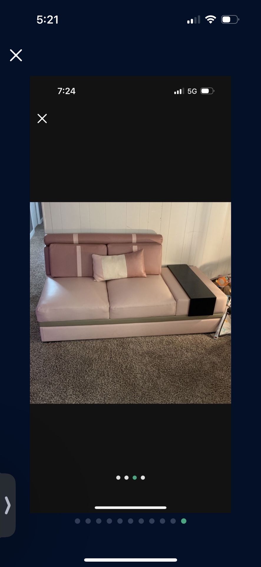 Pink Leather Couches